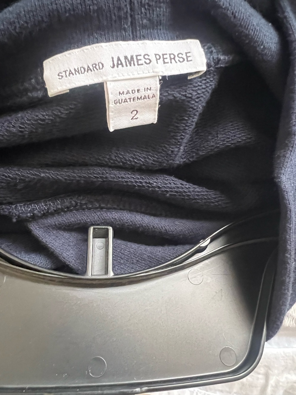 James Perse Dark Blue Pullover Hoodie Sweatshirt Cotton Size 2 - Picture 8 of 9
